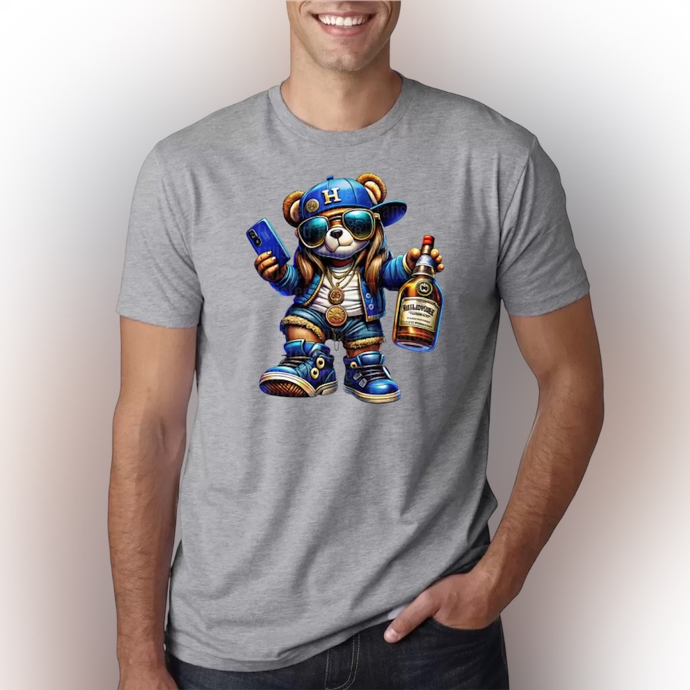Hustle Bear Drip Tee – Street Boss Edition